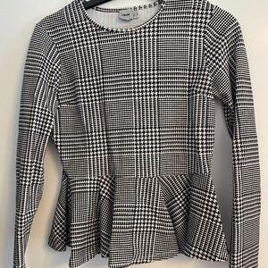 ASOS Houndstooth Peplum Top – US 8